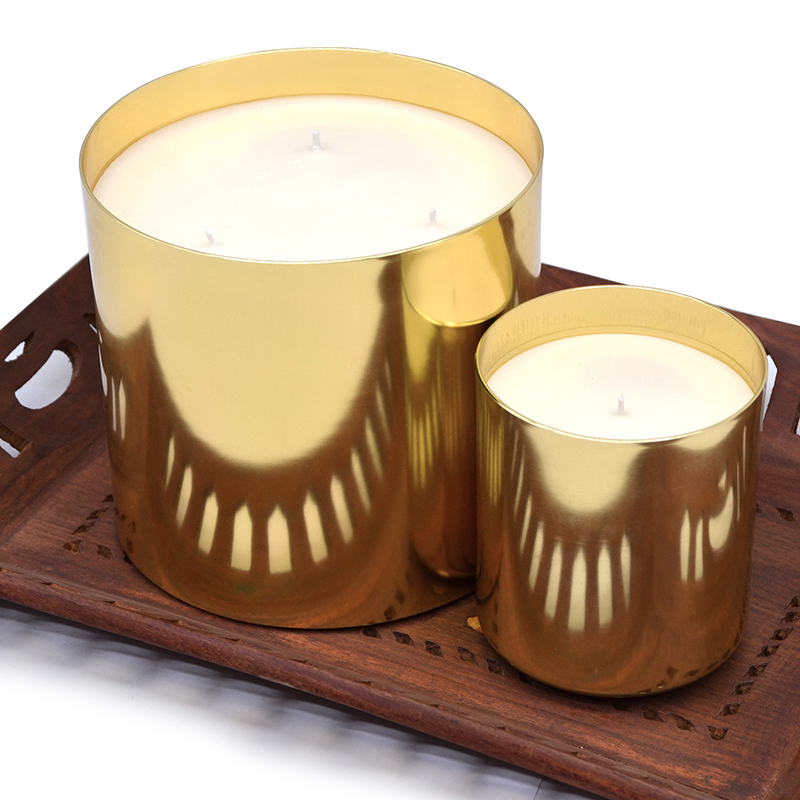 China candle manufacturer Metal mug strong scented candles with customized own designs and labels for home decor